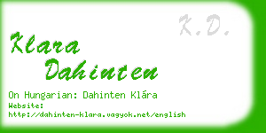 klara dahinten business card